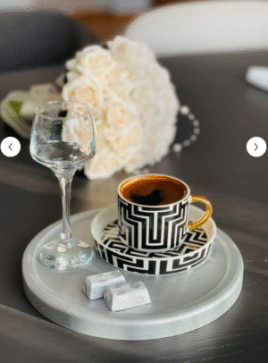 MajesteHome SilverSoft Kahve Sunum Tepsisi – Yuvarlak